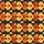 Modern Style Enthusiasts' Vibrant Orange Red Abstract Flowing Wave Pattern with Flat Arrows on Dark Charcoal Satin Pajamas Set - 4