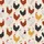 Holiday Enthusiasts' Hand-Drawn Christmas Chickens Festive Pattern with Santa Hats & Lights on Pale Beige Satin Pajamas Set - 4