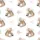 Women's Graceful Watercolor Horse Heads Muted Brown Pastel Pink Rose Wreath Pattern Satin Pajamas Set - 4