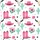 Women's Whimsical Pink Cowgirl Boots, Cream Bull Skulls & Teal Cacti Seamless Western Pattern Satin Pajamas Set - 4