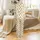 Cozy Comfort Seekers' Whimsical Butter Yellow Corgi Croissant Coffee Cable Knit Pattern Satin Pajamas Set - 3