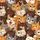 Cat Lovers' Expressive Painterly Feline Faces Collage: Rich Browns, Oranges, Greys, Fuchsia Pink, Emerald Green Eyes Satin Pajamas Set - 4