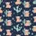 Whimsical Highland Cow Lover: Peachy-Pink Fluffy Cow & Blue-Green Cactus Starry Navy Night Fabric Item Satin Pajamas Set - 4