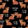 Highland Cow Fans Whimsical Hand-Drawn Fluffy Orange-Brown Calf Pattern 'Everything Is Fine' Text Black Satin Pajamas Set - 3