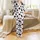 Modern Fashion Enthusiasts' Playful White Black Pastel Pink Organic Cow Blotches Satin Pajamas Set - 2