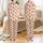 Cute Animal Lovers' Blush Pink Whimsical Fluffy Baby Highland Cow Scattered Pattern with Pastel Florals Satin Pajamas Set - 1