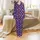 Western Style Aficionados' Whimsical Desert Royal Purple Coral Pink Cowboy Boots Cactus Steer Skull Pattern Satin Pajamas Set - 2