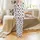 Cow Lovers' Seamless Cute Cartoon Cow Heads & Spots Pattern with Pink Muzzles, Tan Horns, Red Bows, 'LUCK~' Text, Pink Hearts Satin Pajamas Set - 2
