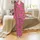 Whimsical Style Fans' Fluffy Brown Baby Highland Cow Leopard Bow Fuchsia Pink Illustrative Pattern Satin Pajamas Set - 2