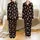 Animal Lovers' Whimsical Fluffy Highland Cow Calves Repeating Pattern with Leopard Print Bows on Black Satin Pajamas Set - 1