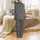 Minimalist Style Enthusiasts' High Contrast Flat Graphic Organic Irregular Black Blotches Pattern Satin Pajamas Set - 3