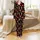 Western Christmas Lovers' Bold Red Gold Snowflake Cowboy Boots Santa Hats Star Repeating Pattern Satin Pajamas Set - 2