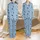 Women's Whimsical Sky Blue Dark Navy Butterfly Black Star Polka Dot Charcoal Moon Pattern Satin Pajamas Set - 1