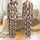 Cat Lovers' Illustrative All-Over Festive Tabby Kitten Pattern in Cream, Brown & Grey with Red Santa Hats Satin Pajamas Set - 1