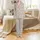 Cat Lovers' Whimsical Pastel Cartoon Cats Seamless Pattern Pink Blue Cream Beige Playful Poses Satin Pajamas Set - 2