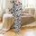 Contemporary Style Fans' Fluid Monochrome Irregular Organic Blob Pattern Satin Pajamas Set - 2