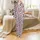 Women's Allover Fuchsia Heart & Black Paw Pet Motif Casual Long Sleeve Pajamas Satin Pajamas Set - 2