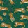 Women's Emerald Green Dynamic Tiger & Polka Dot Print Long Sleeve Loungewear Set Satin Pajamas Set - 4