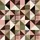 Women's Elegant Three-Piece Sleep Set: Geometric Plaid Patchwork in Brown, Pink, Olive Satin Pajamas Set - 4