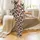 Women's Elegant Three-Piece Sleep Set: Geometric Plaid Patchwork in Brown, Pink, Olive Satin Pajamas Set - 2