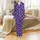 Women's Deep Purple "Nope. Not Today." Typographic Pattern Long Sleeve Pajama Set Satin Pajamas Set - 2