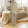 Women's Vintage Golden Floral Print: Hand-Drawn Motifs on Blue-Grey Soft Loungewear Pajamas Set Satin Pajamas Set - 3