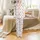 Women's Blush Pink Vintage Rose Ribbon Loungewear Set - Long Sleeve V-Neck Sleepwear Satin Pajamas Set - 2