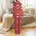 Women's Whimsical Folk Art Leopard, Sun & Heart Bubble Wrinkle Long Sleeve Pajama Set Satin Pajamas Set - 3