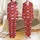 Women's Whimsical Folk Art Leopard, Sun & Heart Bubble Wrinkle Long Sleeve Pajama Set Satin Pajamas Set - 1