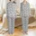 Women's Heather Grey Cartoon Kitten Print Long Sleeve & Pant Sleep Set with Light Blue Eyes & Bow Accent Satin Pajamas Set - 1