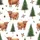 Highland Cow Lover's Whimsical Watercolor Pine Forest Wearable Art Satin Pajamas Set - 4