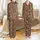 Cozy Fall Harvest: Rustic Peeking Cow & Maple Leaf Pattern Sleep Set Satin Pajamas Set - 1