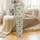 Highland Cow Girl's Whimsical Wildflower Aqua Milk Silk Pajamas Satin Pajamas Set - 2