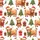 Unisex Personalized Mooey Christmas Highland Cow Watercolor Santa Hat & Tree Cotton Lounge Pajama Top Satin Pajamas Set - 4