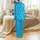 Family Lemon Yellow Turtle Cerulean Blue Aquatic Holiday Sleep Set Satin Pajamas Set - 3
