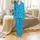 Family Lemon Yellow Turtle Cerulean Blue Aquatic Holiday Sleep Set Satin Pajamas Set - 2