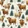 Rustic Christmas Pajamas: Highland Cow Holly & Snow Pattern Sleep Set Satin Pajamas Set - 4
