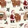 Country Christmas Pajamas: Santa Highland Cow Rustic Pattern Satin Pajamas Set - 4