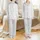 Flower Girl Junior Bridesmaid Custom Satin Pajamas: Line Art Floral Script Print - Personalized Set Satin Pajamas Set - 1