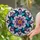 Art Lovers' Luminous Stained Glass Flower Lavender Violet Teal Frosted Clear Mosaic Design Stained Glass Suncatcher - 2