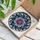 Art Lovers' Luminous Stained Glass Flower Lavender Violet Teal Frosted Clear Mosaic Design Stained Glass Suncatcher - 3