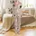 Cat & Coffee Lovers Whimsical Hand-Drawn Cats, Coffee Pun Mugs & Pastel Elements All-Over Pattern on Blush Pink Satin Pajamas Set - 2