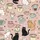 Cat & Coffee Lovers Whimsical Hand-Drawn Cats, Coffee Pun Mugs & Pastel Elements All-Over Pattern on Blush Pink Satin Pajamas Set - 4