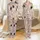 Cat & Coffee Lovers Whimsical Hand-Drawn Cats, Coffee Pun Mugs & Pastel Elements All-Over Pattern on Blush Pink Satin Pajamas Set - 1