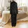Cat Lovers' Photorealistic Black Cats All-Over Dynamic Pattern Playful Curious Poses Yellow Eyes Satin Pajamas Set - 3