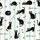 Cat Lovers' Whimsical Hand-Drawn Black Cats Cream Sky Blue Stripe Pattern Paw Prints Love Script Satin Pajamas Set - 4