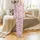 Cat Lovers' Whimsical Bubblegum Pink Smiling Cat Faces & Emerald Green Playful Pet Pattern Satin Pajamas Set - 2