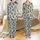 Animal Lovers' Whimsical Hand-Drawn Highland Calves Sunflower Wreath Butterfly Sky Blue Pattern Satin Pajamas Set - 1
