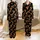 Animal Lovers' Whimsical Highland Cow Head Leopard Bow Repeating Pattern on Deep Black Satin Pajamas Set - 1