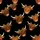 Animal Lovers' Whimsical Highland Cow Head Leopard Bow Repeating Pattern on Deep Black Satin Pajamas Set - 4